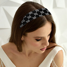 Dot Patterned Bling Stretch Headband