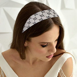Dot Patterned Bling Stretch Headband