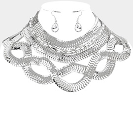 Wavy Metal Armor Necklace