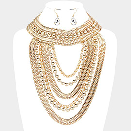 Draped Metal Statement Necklace