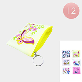 12PCS - Butterfly Message Coin Purses / Keychains