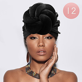 12PCS - Solid Turban Hats