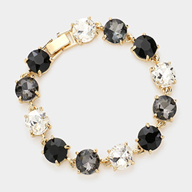Round Stone Link Evening Bracelet