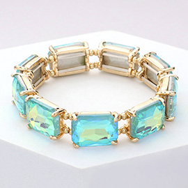 Emerald Cut Stone Stretch Evening Bracelet