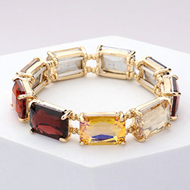 Emerald Cut Stone Stretch Evening Bracelet