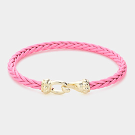 Braided Metal Hook Bangle Bracelet