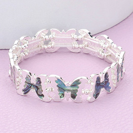 Abalone Butterfly Stretch Bracelet