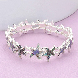 Abalone Starfish Stretch Bracelet