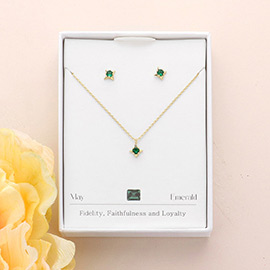 Secret Box _ May Birthstone Pendant Necklace