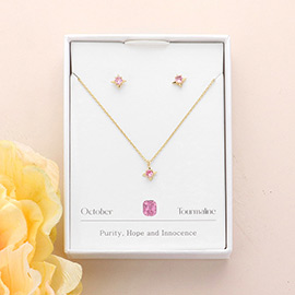Secret Box _ October Birthstone Pendant Necklace