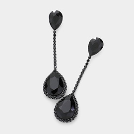 Double Teardrop Dangle Evening Earrings