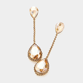Double Teardrop Dangle Evening Earrings