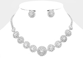 Round Stone Centered Evening Necklace