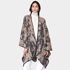 Abstract Patterned Ruana Poncho
