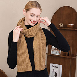Solid Knit Oblong Scarf