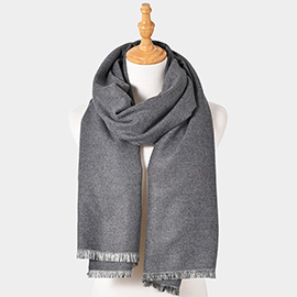 Reversible Frayed Oblong Scarf