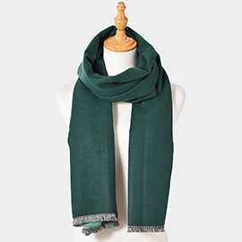 Reversible Frayed Oblong Scarf