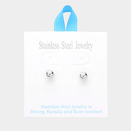 Stainless Steel 0.3 Inch Metal Ball Stud Earrings