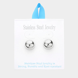 Stainless Steel 0.7 Inch Metal Dome Stud Earrings