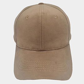 Faux Suede Solid Baseball Cap