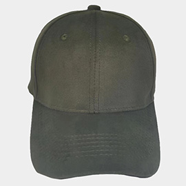 Faux Suede Solid Baseball Cap