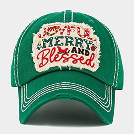 Joyful Merry and Blessed Message Vintage Baseball Cap