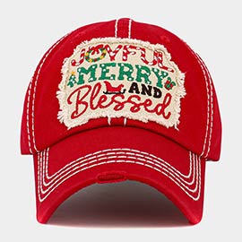 Joyful Merry and Blessed Message Vintage Baseball Cap