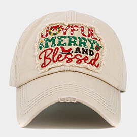 Joyful Merry and Blessed Message Vintage Baseball Cap