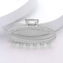 Rhinestone Embellished Open Oval Hair Claw Clip