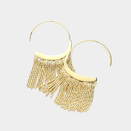 Metal Chain Fringe Dangle Earrings