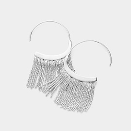 Metal Chain Fringe Dangle Earrings
