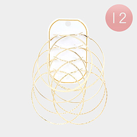 12 Set of 4 - Metal Hoop Earrings
