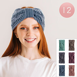 12PCS - Solid Knit Earmuff Headbands