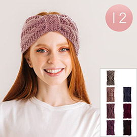 12PCS - Solid Knit Earmuff Headbands