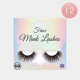 12Pairs - 6D Faux Mink Eye Lashes