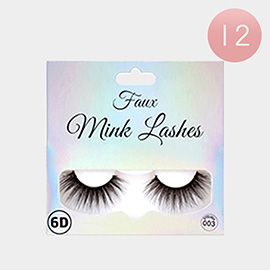 12Pairs - 6D Faux Mink Eye Lashes