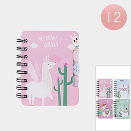 12PCS - Message Llama Printed Notebooks