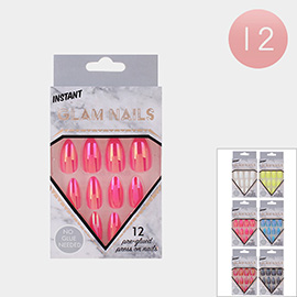 12Pack - Glossy Press on Nail Set