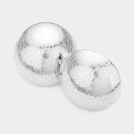 Textured Metal Dome Clip on Earrings