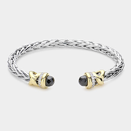 CZ Tip Metal Cuff Bracelet