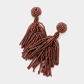 Beaded Tassel Dangle Earrings
