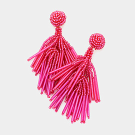 Beaded Tassel Dangle Earrings