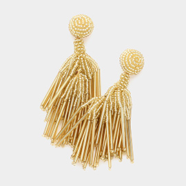 Beaded Tassel Dangle Earrings