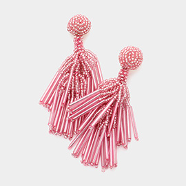 Beaded Tassel Dangle Earrings