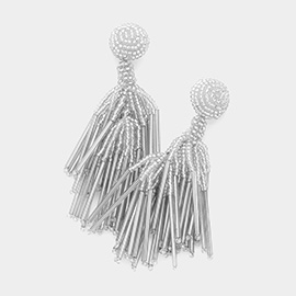 Beaded Tassel Dangle Earrings