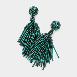Beaded Tassel Dangle Earrings
