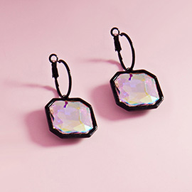 Octagon Stone Dangle Earrings