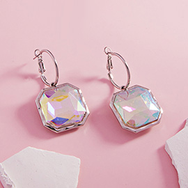 Octagon Stone Dangle Earrings