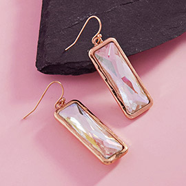 Rectangle Stone Dangle Earrings