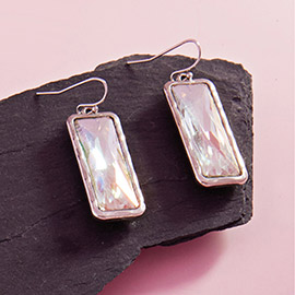 Rectangle Stone Dangle Earrings